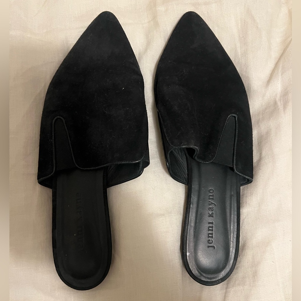 Jenni Kayne Elegant Black Suede Mule Clogs